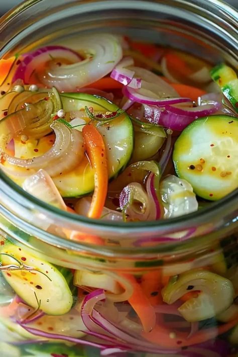 Quick Homemade Pickles, How To Quick Pickle Any Vegetable, Vegetable Mix Side Dish, Refrigerator Pickled Veggies, Home Made Pickles Easy, Quick Easy Pickle Recipe, Pickles Vegetables Recipe, Easy Pickle Recipes Refrigerators, Pickles Veggies Recipe