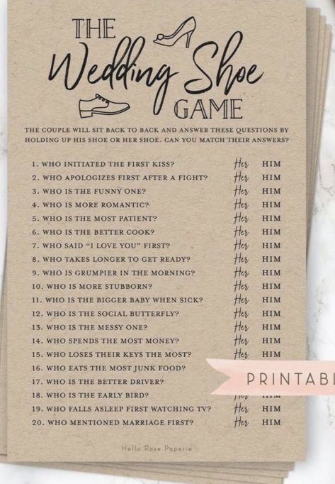 Simple Fun Wedding Invitations, Wedding Shower Eucalyptus, Black Couples Wedding Ideas, Engagement Party Ideas Rustic, Bridal Shower Couple Games, Couples Shoe Game, Black And White Couples Shower Ideas, Casual Wedding Party Ideas, Wedding Shower Shoe Game