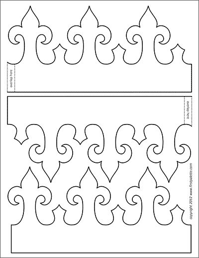 King and Queen's Crown Templates | Free Printable Templates & Coloring Pages | FirstPalette.com Paper Crown Template, Crown Stencil, Royal Paper, Crown Printable, King And Queen Crowns, Make A Crown, Crown Template, Crown For Kids, Royal Baby Showers