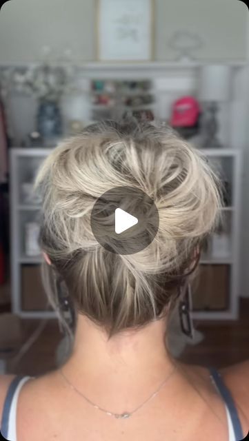 Short Hair Styles Updo Easy, Lazy Day Updos, Quick Easy Hairstyles For Dirty Hair Updo, Updos For Fine Shoulder Length Hair, Easy Up Styles For Short Hair, Video Of Hairstyles Hair Ideas, Med Length Hair Updos Simple, Faux Bun Natural Hair Updo, Hairdo Fine Hair