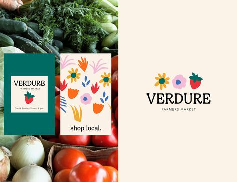 Brand Identity for a Farmers Market on Behance Farmers Market Website Design, Farmers Market Website, Modern Farmers Market, Grow Graphic Design, Garden Branding Design, Veggie Branding, Farmers Market Graphic Design, Orchard Branding, Vegetable Branding