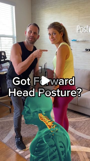 Michael Boshnack on Instagram: "For every inch of Forward Head Posture, it can increase the weight of the head on the spine by an additional 10 pounds!  HOW HEAVY IS YOUR HEAD?  Get more gentle exercises with full-length beginner friendly home workout routines download the Posture Guy Mike app!  Tap the link in my profile bio @postureguymike to start a free trial today!  #postureexercises #posturematters #forwardheadposture #badposture #betterposture #neck #neckpain #exercisetips #mobility #flexibility #selfcaretips #healthandbeauty #wellness" Head Forward Posture, How To Correct Forward Head Posture, Forward Neck Posture Exercises, Posture Guy Mike, Fix Hunchback Bad Posture, Improve Posture Exercises, Forward Head Posture Correction, Exercise Posture, Neck Exercise