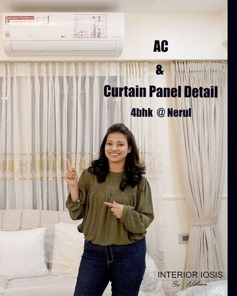 Ac With Curtain, Pelmet Curtains Living Rooms, Ac Panelling Design, Curtain Pelmet Design, Ac Pelmet, Pelmet Designs, Curtain Pelmet, Curtain Tracks, Certain Design