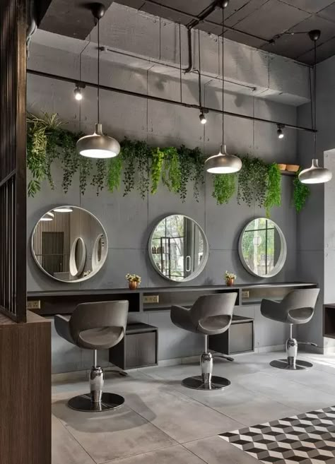 Barbershop Design Interior, Salon Wallpaper, Salon Interior Design Ideas, Home Decor Ideas Kitchen, Beauty Salon Interior Design, Salon Mirrors, Hair Salon Design, Hair Salon Interior, Decor Ideas Kitchen