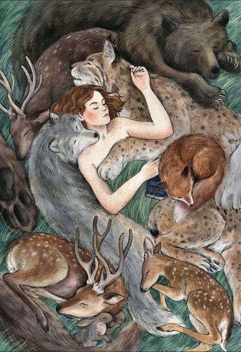 Anna Speshilova Lup Singuratic, Fantasy Vibes, Wild Women Sisterhood, Northern Star, Spirit Animal Art, Arte Inspo, Art Et Illustration, Fairytale Art, Goddess Art