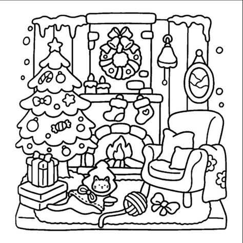 Bold And Easy Christmas Coloring Page, Easy Coloring Pages Christmas, Christmas Kids Coloring Pages, Winter Color By Number Free, Christmas Colouring Pages For Adults, Aesthetic Christmas Coloring Pages, Christmas Coloring Pages Easy, Cute Coloring Pages Christmas, Cozy Christmas Coloring Pages