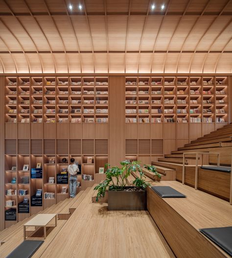 Gallery of Library Renovation in Nanjing Normal University / DUTS design - 4 University Interior Design, Library Renovation, Library Lighting, Library Plan, University Architecture, Library Architecture, Chief Architect, Renovation Design, Nanjing