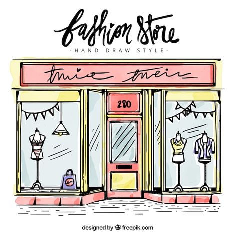 Store Sketch, Window Sketch, Stella Fashion, Coffee Signage, Window Drawing, Fashion Vector, Store Window Display, Window Display Design, Boutique Decor