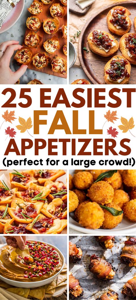 Easy Fall Appetizers – Prepare for your fall parties with these 25 easy make-ahead fall appetizers! From savory bites to cute and fun fall finger foods, these recipes are perfect for autumn gatherings. Fall snacks, Thanksgiving appetizers, easy fall snacks, easy fall appetizers, party fall appetizers, fall appetizers recipes, party easy fall appetizers, fall appetizers ideas, fall appetizers for party autumn, fall appetizers a crowd. Non Messy Appetizers, Comfort Food Appetizers Easy, Figure Foods Parties Appetizers, Fall Savory Appetizers, Autumn Appetizers For Party, November Party Food, Easy Fall Appetizers Simple, Fall Party Appetizers For A Crowd, Fall Food For Party