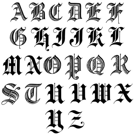 Old English Letters To Copy | Back to more Letters in Old English Old English Tattoo, Blackletter Calligraphy, Tattoo Font Styles, Old English Alphabet, Mother And Son Tattoo, Tattoo Lettering Alphabet, Alphabet Graffiti, Tattoo Fonts Alphabet, Calligraphy Fonts Alphabet