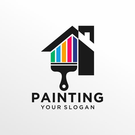 Painters Logo Design, Paint Logo Design Graphics, Art Painting Logo Design, Painting Logo Design Ideas, House Painter Logo, Painting Logo Ideas, Paint Logo Design, Painter Logo, Painting Logo Design