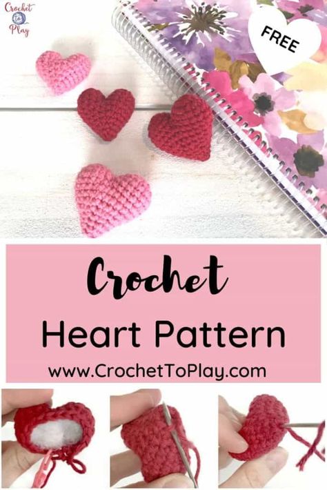 Free Heart Crochet Pattern, Material Crafts, Flower Snowflake, Crochet Valentine Patterns, Crochet Applique Patterns Free, Heart Applique, Crochet Heart Pattern, Crochet Doll Dress, Valentines Patterns