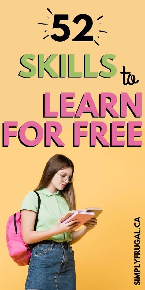 Learning new skills or hobbies doesn't have to cost a lot. In fact, learning something new doesn't have to cost a cent! Here are 52 fun things you can learn for free! Websites To Learn New Skills For Free, Learn Skills Ideas, Learn New Skills Ideas, Learn Excel Free, Interesting Things To Learn, Learn A New Skill Ideas, Free Websites To Learn Skills, Learn A New Hobby, Things To Learn List Of