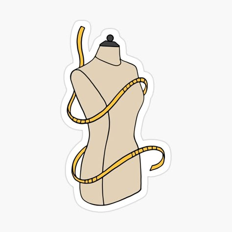 Get my art printed on awesome products. Support me at Redbubble #RBandME: https://www.redbubble.com/i/sticker/Mannequin-Seamstress-Fashion-Design-by-murialbezanson/61113980.EJUG5?asc=u Fashion Design Stickers, Fashion Stickers Printable, Fashion Designer Wallpaper, Sewing Aesthetic, Fashion Mannequin, Fashion Stickers, رسم كاريكاتير, Same Or Different, Kawaii Culture