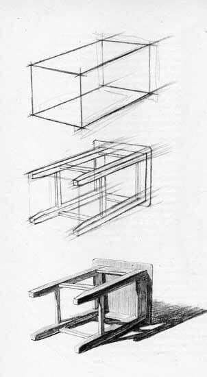 1pt Perspective Drawings, Perspective Drawing Object, Man Made Objects Drawings, How To Draw Furniture, How To Draw Objects, Object Drawing Simple, Object To Draw, Objects To Draw, Object Drawings