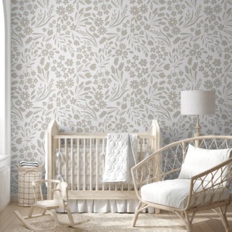 Pretty Dove Gray Wildflowers Nursery Kids Room Wallpaper Pink And Green Boho Nursery, Sage Peel And Stick Wallpaper, Sage Green And Purple Wallpaper, Sage Green Baby Girl Nursery, Sage Girl Nursery, Fairy Forest Nursery, Sage Green Nursery Girl, Sage Green Baby Room, Sage Green Baby Nursery