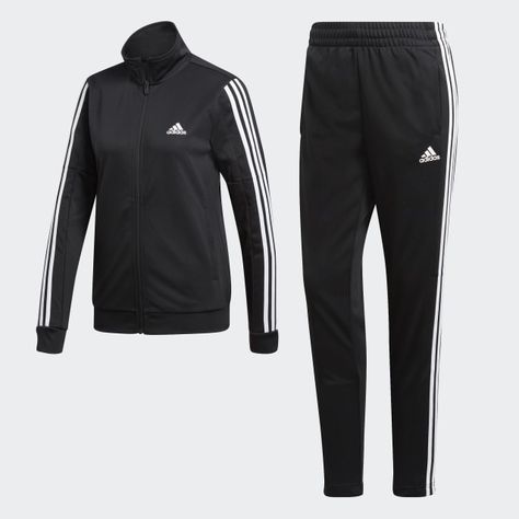 Black Adidas Tracksuit, Track Suits Women, Adidas Runners, Adidas Track Suit, Adidas Tracksuit, Suits Design, Adidas Fashion, Sports Football, Track Suit