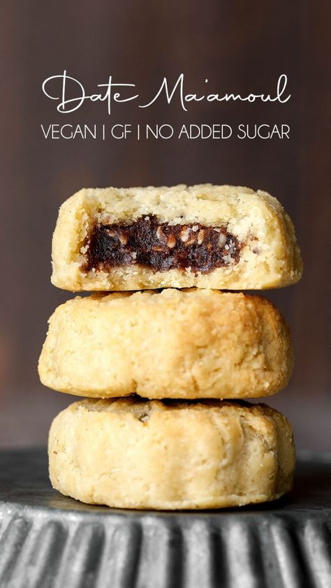 Vegan Gluten-Free Maamoul (No added sugar) Maamoul Recipe, Glutenfri Baking, Desserts Vegan, Dessert Sauces, Vegan Dessert Recipes, Vegan Treats, Healthy Cookies, Vegan Sweets, Vegan Cookies