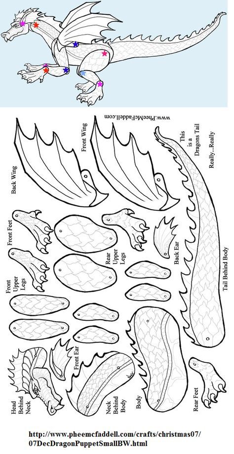 Dragon Template Printables, Paper Animals Template, Things To Do With Cardboard, Paper Mask Template, Dragon Paper, Small Dragon, Paper Dragon, Puppets Diy, Animal Templates