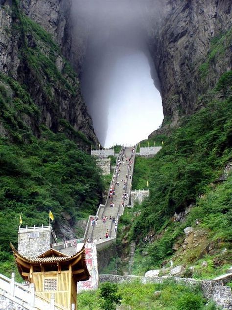 Tianmen mountain - Zhangjiajie , Hunan Province , China | Synotrip Heavens Gate China, Mountain China, Tianmen Mountain, Zhangjiajie, Mountain Photos, Forest Park, China Travel, Nature Landscape, Beautiful Places To Visit