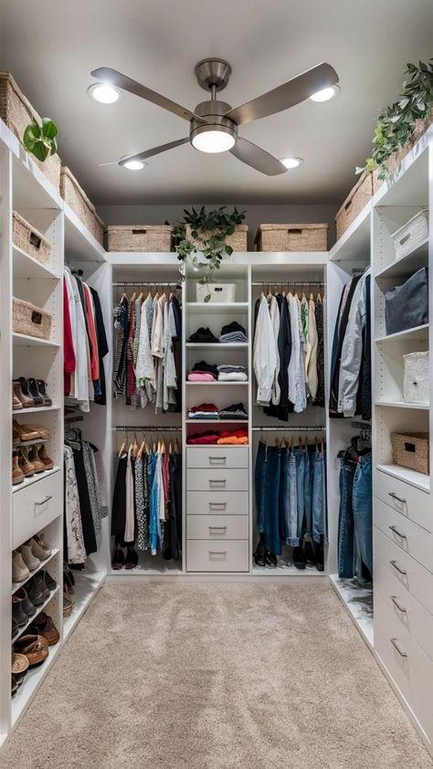 Walk In Closet Cubby Ideas, Walk In Closet With Drawers And Shelves, Master Room With Walk In Closet, Walk In Wardrobe Shoe Storage, Small Walk In Closet With Dresser, Show Closet Ideas, Large Walk In Closet Organization Ideas, Walk On Closet Ideas, Long Walk In Closet Ideas