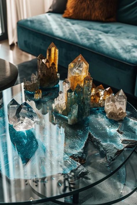 How To Elegantly Display Crystals At Home Crystal Display Ideas Bedroom, Crystal Organization Display, Crystal Placement In Home, Ways To Display Crystals, Decorating With Crystals, Starry Sky Nursery, Crystal Display Ideas, Crystals At Home, Crystal Collection Display