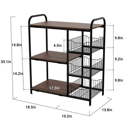 3-Tier Kitchen Microwave Cart Utility Islands Kitchen Baker's Rack Coffee Stand Storage Table Rolling Cart with Wheels 28.7 x 13.8 x 33 inches - Walmart.com - Walmart.com Organize Utensil Drawer, Kitchen Trolley Design, Serving Kitchen, Storage Furniture Design, Kitchen Storage Trolley, Microwave Cart, Utensil Organizer, Kitchen Storage Cart, Utensil Drawer