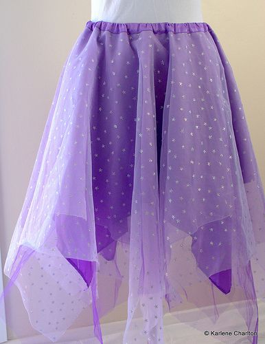 Basic fairy skirt | Blogged karlene.falkor.gen.nz/ | Karlene Charlton | Flickr How To Make A Skirt, Gonna In Tulle, Fairy Skirt, How To Make Skirt, Skirt Tutorial, Diy Skirt, Diy Fairy, Fairy Parties, Purple Satin