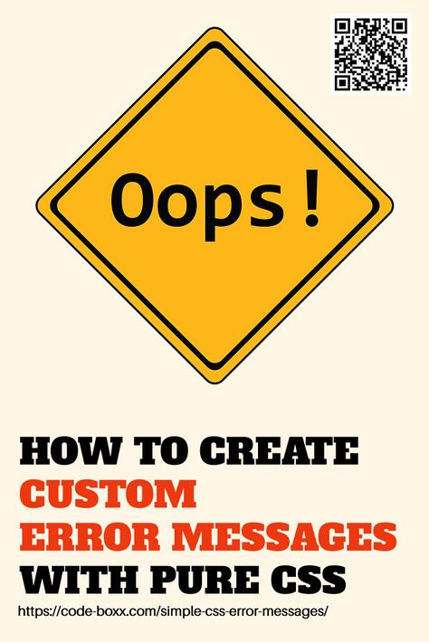 How to Create Custom Error Messages With CSS #CSS #HTML #webdeveloper #coding #programming #beginner Css Selectors, Programming Beginner, Css Web Design, Javascript Cheat Sheet, Css Programming, Css Examples, Coding Html, Website Coding, Blog Business Plan