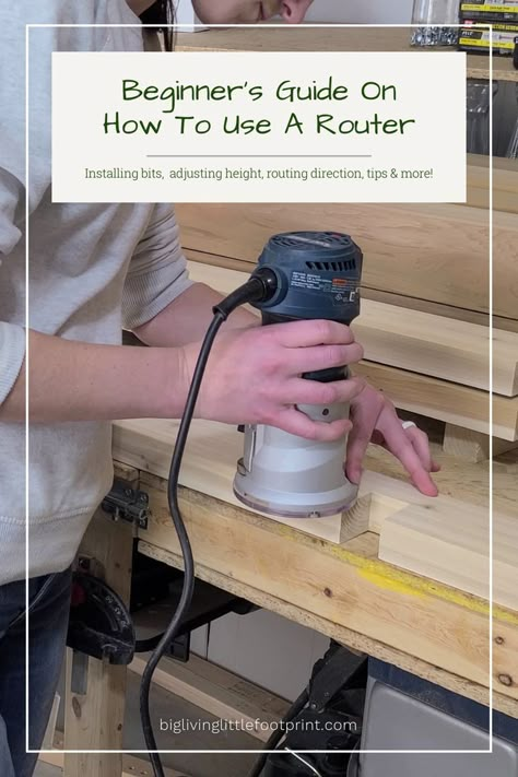 Router Tool Projects, Using A Router Woodworking, Router Tips And Tricks, How To Use A Router Woodworking, Router Projects For Beginners, How To Use A Router For Beginners, Router Bits Chart, How To Use A Router, Router Signs Making