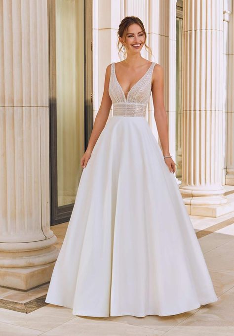 Wedding Dresses Iconic Wedding Dresses, 2024 Wedding Dresses, Dreamy Wedding Dress, Iconic Weddings, Duchess Satin, Embroidered Bodice, Mori Lee, Classic Wedding Dress, 2024 Wedding