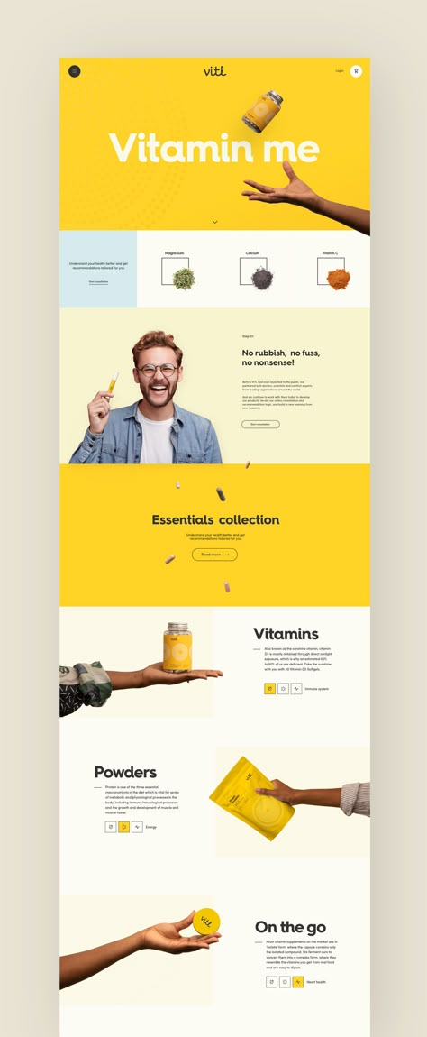 Health Food Website Design, Nutritional Information Design, Vitamin Poster Design, Vitamin Advertising, Nutrition Website Design Inspiration, Supplement Website Design Inspiration, Superfood Branding, Health Newsletter Design, Creative Emailer