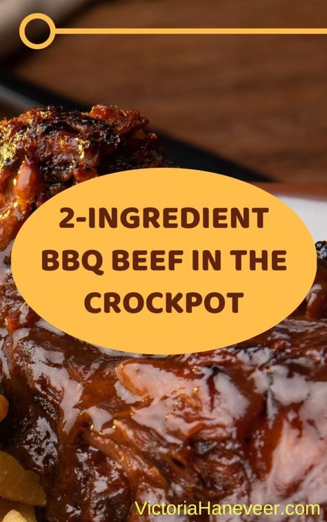 2 Ingredient Crockpot BBQ Beef | Easy Slow Cooker BBQ Beef Recipe Bbq Beef Stew, Bbq Beef Crockpot, Crockpot Bbq Beef, Slow Cooker Bbq Beef, Crockpot Stew, Bbq Steak, Stew Meat Recipes, Beef Stew Crockpot, Slow Cooker Bbq