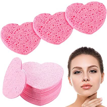 Amazon.com : 50 Pieces Heart Shape Sponges Compressed Natural Sponge Scrub Sponge for Cleansing Exfoliating and Makeup Removal : Beauty & Personal Care Perfect Skin Routine, Dr Belongings, Exfoliating Sponge, Makeup Blender Sponge, Face Sponge, Alat Makeup, Natural Sponge, Facial Sponges, Scrub Sponge