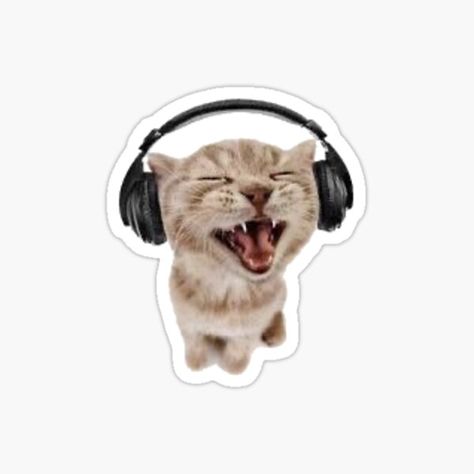 "headphones cat" Sticker for Sale by charlotteluciee | Redbubble Printable Stickers Y2k, Trendy Stickers Printable, Sticker Water Bottle Aesthetic, Aesthetic Music Stickers, Headphones Aesthetic Sticker, Music Aesthetic Stickers, Laptop Stickers Aesthetic Printable, Stickers For Laptop Printable, Sticker Aesthetic Printable