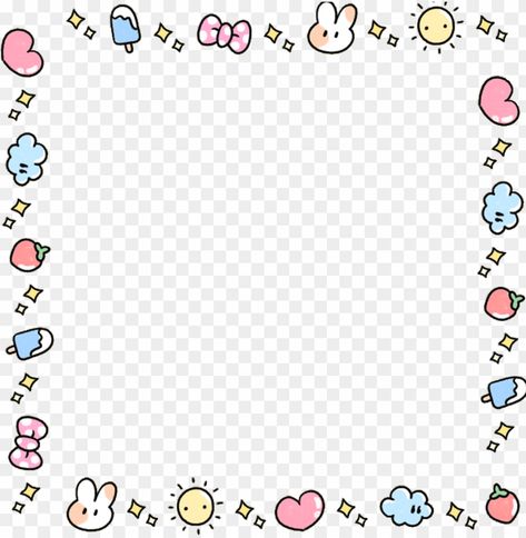 Cute Frame Transparent Png, Border Design Transparent Background, Kawaii Border Png, Kawaii Picture Frame, Kawaii Frame Png, Kawaii Borders Frames, Y2k Stickers Png Transparent, Cute Png Icons Transparent Background, Transparent Images Png