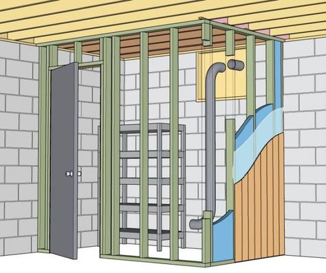 Root Cellar Plans, Root Cellar Storage, Building A Basement, Root Cellar, Diy Basement, Cold Room, Cold Storage, Hobby Farms, Basement Remodeling