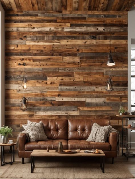 17 DIY Accent Wall Ideas – The DIY Desire Wood Paneling Walls, Spa Decorations, Diy Accent Wall Ideas, Barn Makeover, Paneling Walls, Pallet Accent Wall, Music Studio Design, Reclaimed Wood Accent Wall, Small Office Design Interior