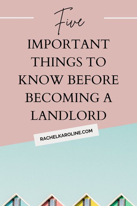 The five most important things to know before becoming a landlord. Being a landlord can be great - a little extra income and some peace of mind for a second property. Find out what you need to consider to make it the best experience possible. How To Be A Good Landlord, Being A Landlord First Time, Landlord Aesthetic, Landlord Tips Rental Property, Renting Out Your House, First Rental Property, Landlord Tips, Rental Property Investment, Anti Inflamatory