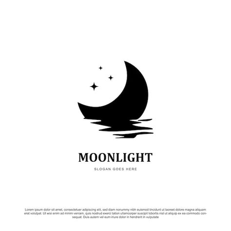 Moon Illustration Aesthetic, Moon Logo Design Creative, Pictorial Logo Design, Moonlight Logo, Calm Logo, Moon Graphic Design, Logo Lune, Moon Logo Design, Nike Wallpaper Iphone