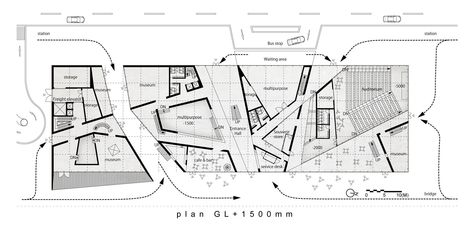 [BUENOS AIRES] New Contemporary Art Museum Competition Results,3rd place / plan / Courtesy of Takuya Omura & Takahiro Aoyama Art Museum Architecture, Museum Flooring, Art Galleries Architecture, Exhibition Plan, Museum Plan, Contemporary Museum, Contemporary Art Museum, Architecture Model Making, Museum Architecture