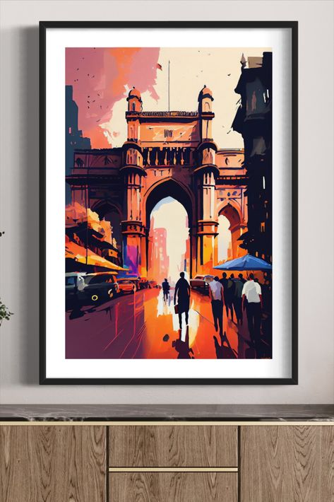 Modern city drawing of Mumbai that can be used as wall art and home decor. It appears that the drawing is available as a printable, meaning that customers can download and print the artwork themselves. This pin may be of interest to those who are looking for contemporary wall art with a cityscape theme, specifically featuring Mumbai. Mumbai City Painting, Modern City Drawing, Mumbai Art, City Maps Illustration, Jay Hind, Mumbai City, City Drawing, City Painting, Art City