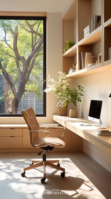 Workspace Home Office, Compact Office, Workspace Home, Modern Home Offices, Small Space Office, Small Home Offices, Built In Furniture, Bedroom Color, Small Home Office