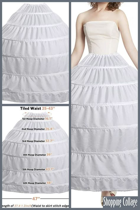 90% Polyester, 10% Nylon Hand Wash Only ❤【FULL PETTICOAT SHAPE】---This Full shape hoop petticoat is single layer with 6 hoops ,Add the hoop petticoat under the wedding Quinceanera dress, makes them more puffy and bigger. You will be the most Dazzling person in the crowd. ❤【ADJUSTABLE WAISTLINE DESIGN】--- Drawstring Waistline.... #Amazon. Amazon Affiliate link #vemee #full #hoop #skirt #floor #length #crinoline #underskirt #wedding #dress #petticoat #size