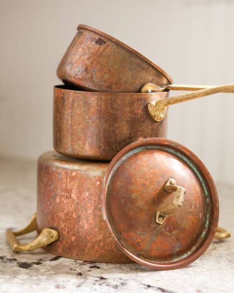 How to Clean Copper Pots Pans | The Kitchn Copper Pots And Pans, Clean Copper, Tablet Recipe, Homemade Toilet Cleaner, Clean Hacks, Clean Baking Pans, How To Clean Copper, Hardwood Floor Cleaner, Cleaning Painted Walls