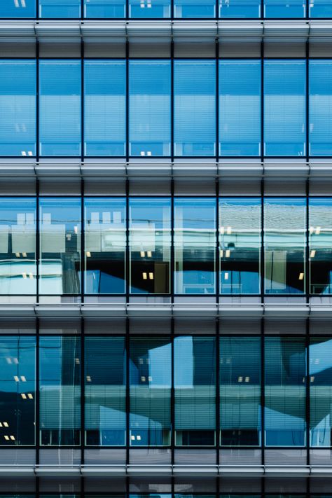 Premium Photo | Glass facade of an office building Curtain Wall Detail, Glass Facade, Street Pictures, Architecture Elevation, Glass Curtain Wall, Facade Architecture Design, Glass Building, Window Designs, Glass Office