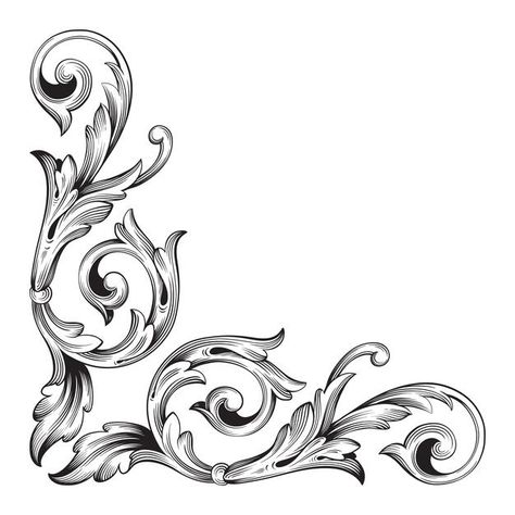 Discover thousands of Premium vectors available in AI and EPS formats Scroll Ornament, Engraving Designs, Floral Engraving, Filigree Tattoo, Baroque Decor, Elements Tattoo, Art Alevel, Baroque Frames, Ornament Drawing