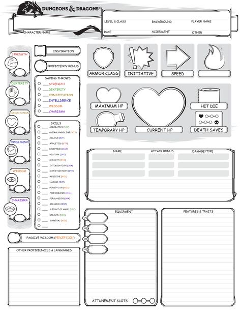 D&D 5e Character Sheet for people with Dyslexia Dnd Character Sheet Beginner, Dnd Bard Character Sheet, Cute Character Sheet Dnd, D N D Character Sheets, Dnd Character Sheet Template 5e, Dnd Sheet Character, Free Dnd Character Sheet, Dnd Character Sheet Simple, Character Sheet Template Dnd