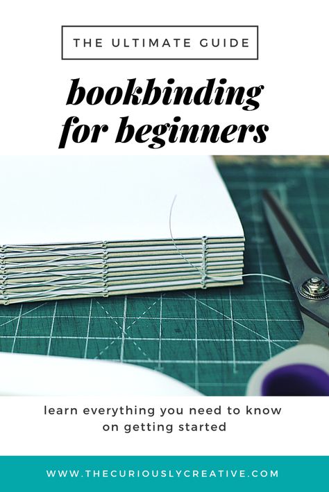 Thinking about starting bookbinding as a new hobby? In our guide, find out all you need to get started with bookbinding for beginners! Binding Journals Diy, How To Bind Your Own Book, Basic Book Binding, How To Bind A Book Diy Video Tutorials, Beginner Book Binding, Journal Binding Diy, Bookbinding Tools Diy, Hand Binding Book, Diy Book Binding Methods