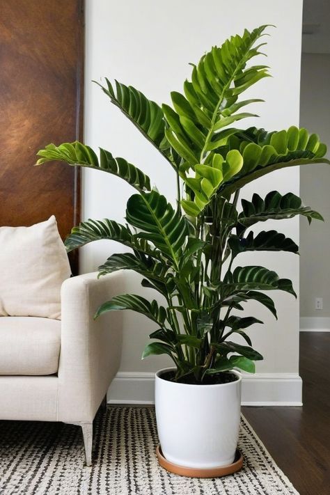 Lush Indoor Plants, House Plants Low Light Indoor, Large Zz Plant, Indoor House Plants Decor Ideas, Big House Plants Indoor, Tall House Plants Indoor, Large Indoor Plants Low Light, Large Indoor Plants Living Rooms, Large Plants Indoor